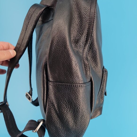 American Eagle Genuine Leather Backpack – Made in Italy – Black – Excellent - Picture 5 of 11